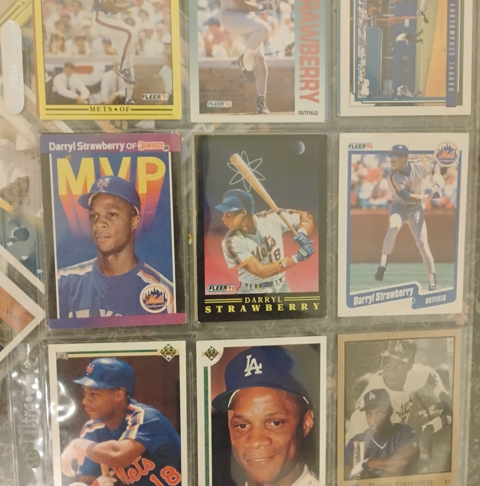 Baseball Card Collection Featuring Darryl Strawberry